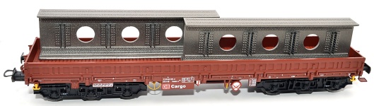 NPE Modellbau NW22966 - H0 - Schwerlastwagen Samms-u 454 Brückenelement, DB AG, Ep. V